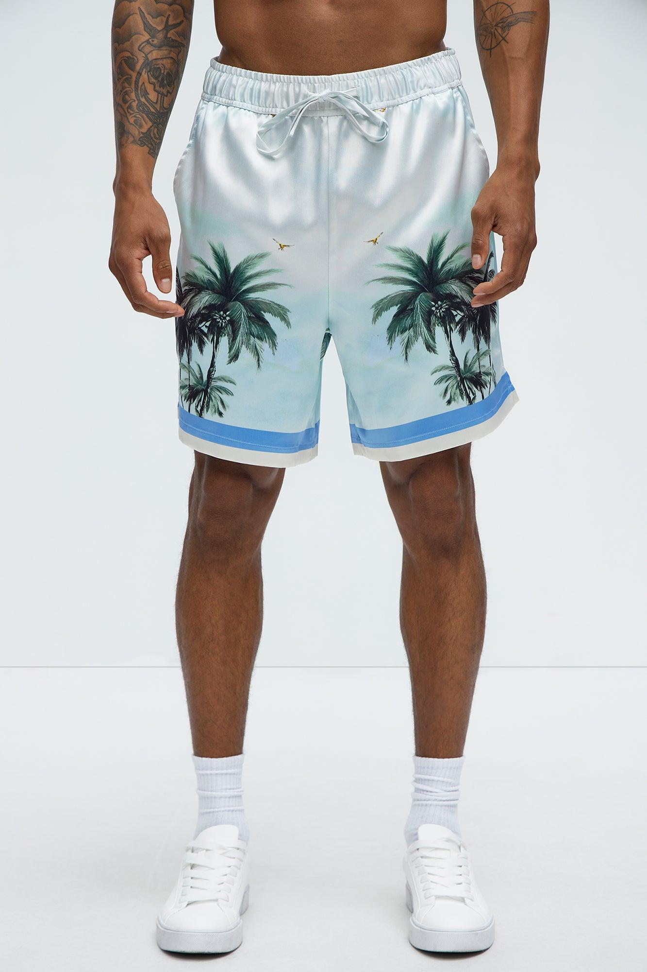 Cockatiel And Palm Resort Shorts - Multi Color Product Image