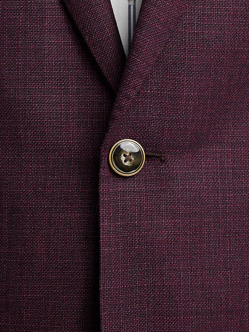 Wool Single Breasted Notch Lapel Sport Coat - Plum Product Image