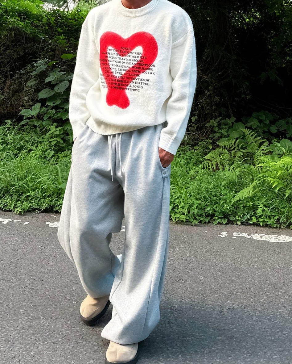 RT No. 12441 GRAY BAGGY STRAIGHT PANTS Product Image