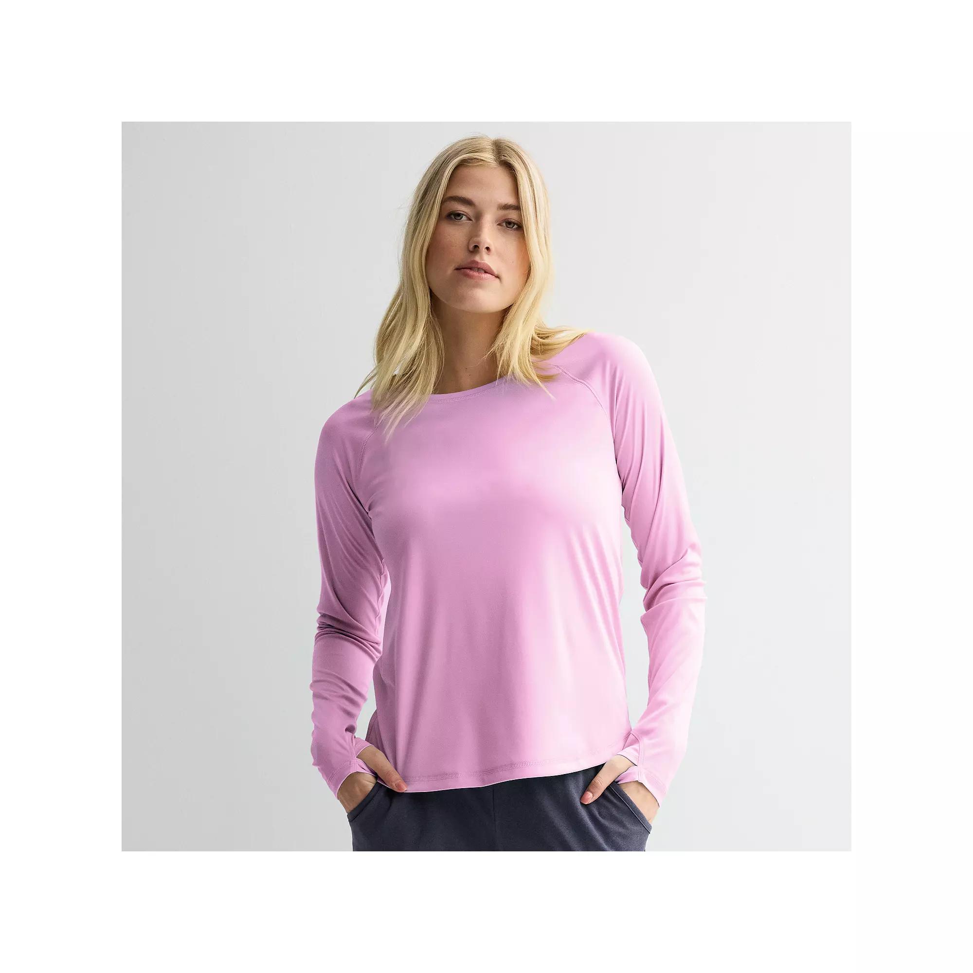 Women's Tek Gear® Dry Tek Long Sleeve Tee, Size: Medium, Solomon Product Image