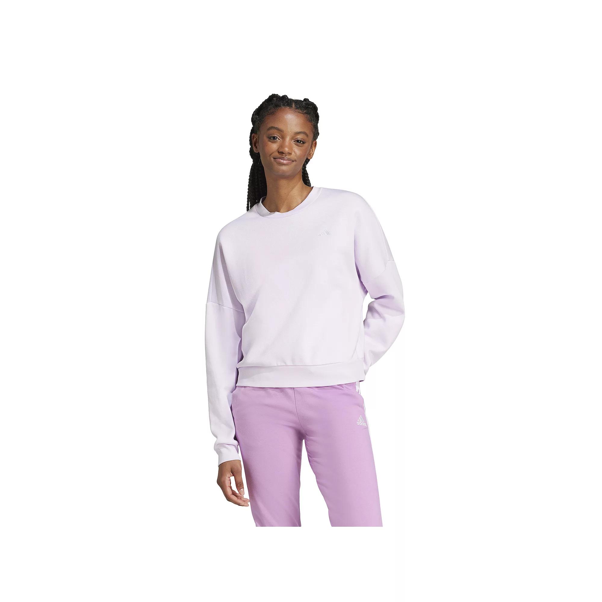 Women's adidas Essentials Feel Cozy Sportswear Sweatshirt, Size: Large, Ice Purple Product Image