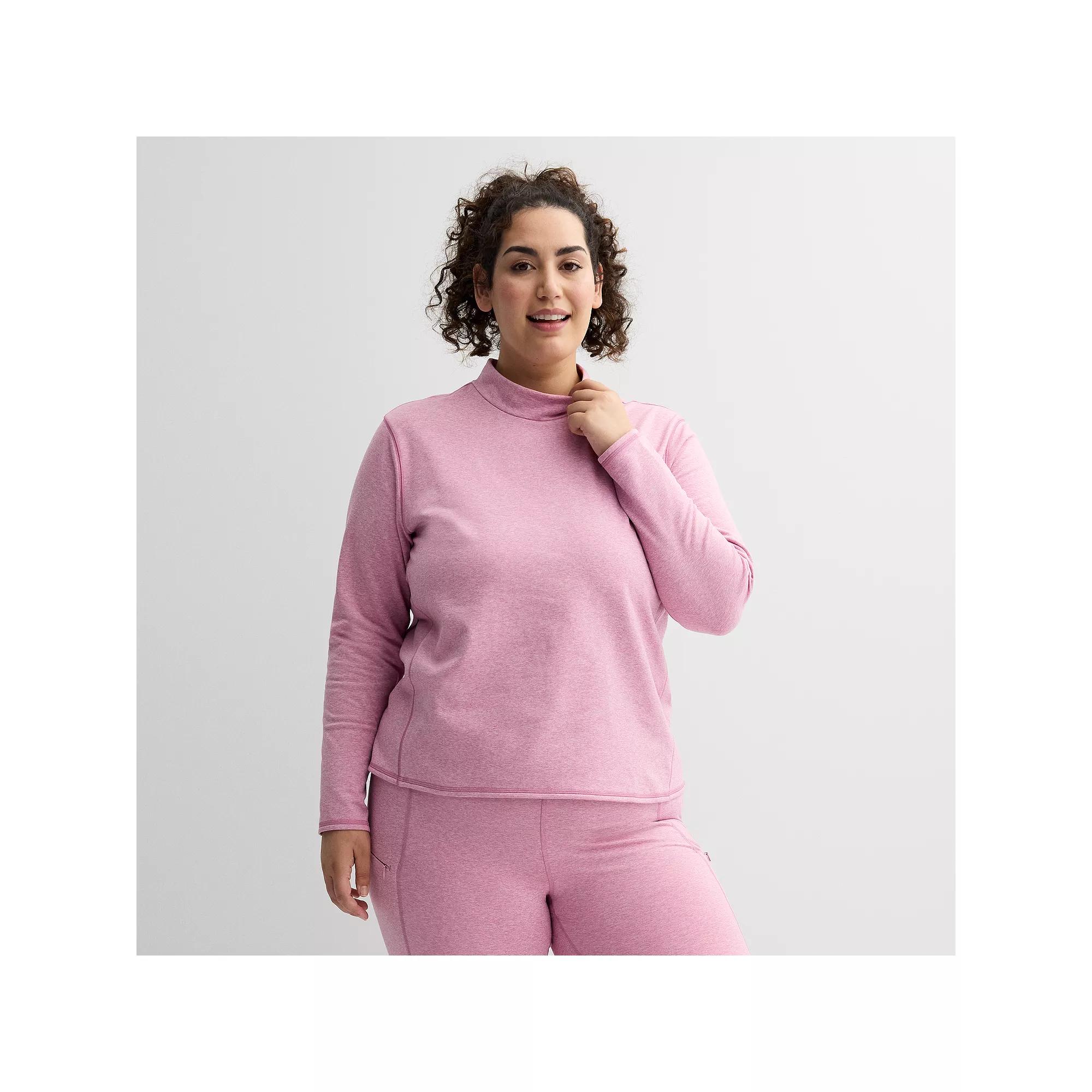 Plus Size Tek Gear® Warm Gear Mockneck Top, Women's, Size: 1XL, Mineral Black Product Image