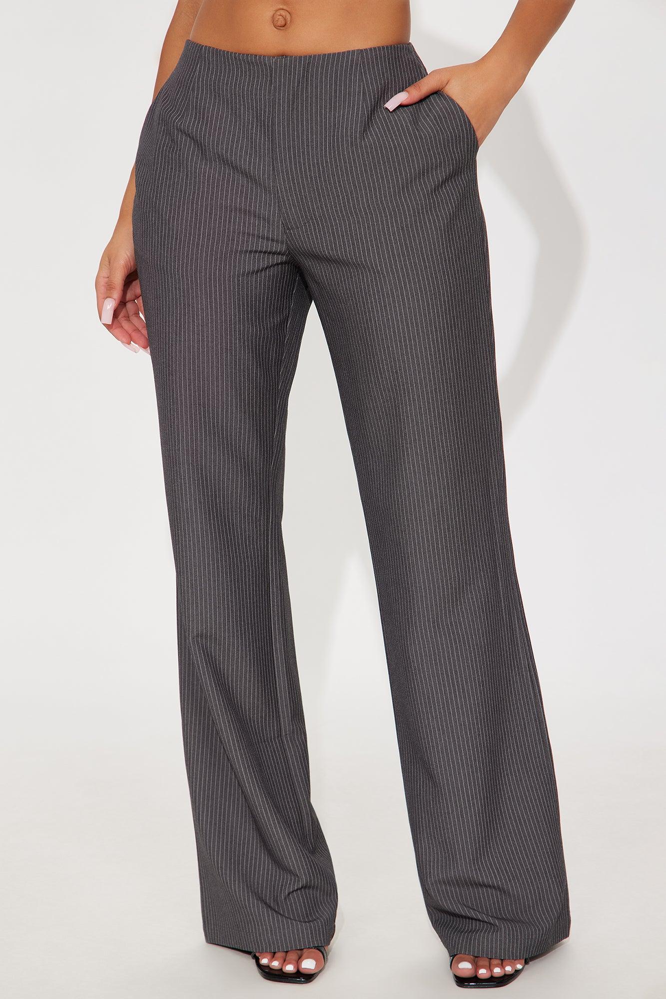 Vanessa Low Rise Pinstripe Trouser Pant 33 - Charcoal/combo Female Product Image