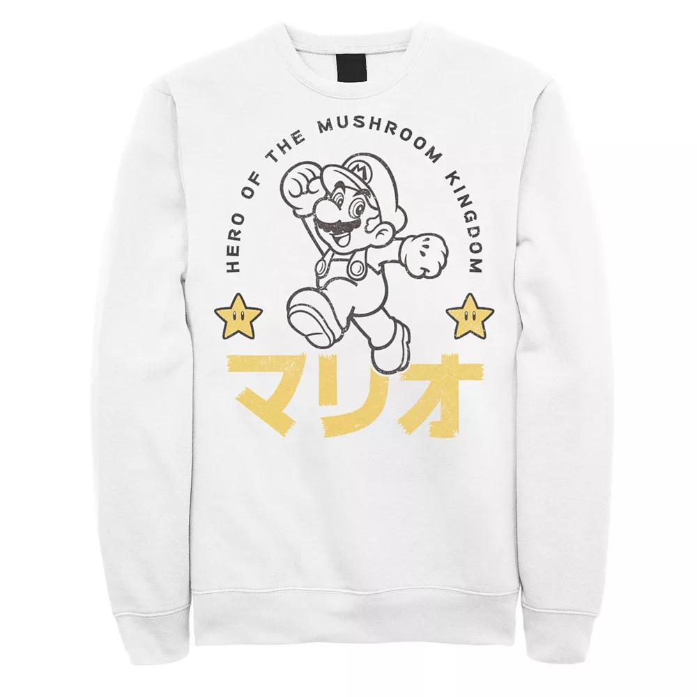 Men's Nintendo Super Mario Hero Stars Kanji Portrait Sweatshirt,  Product Image