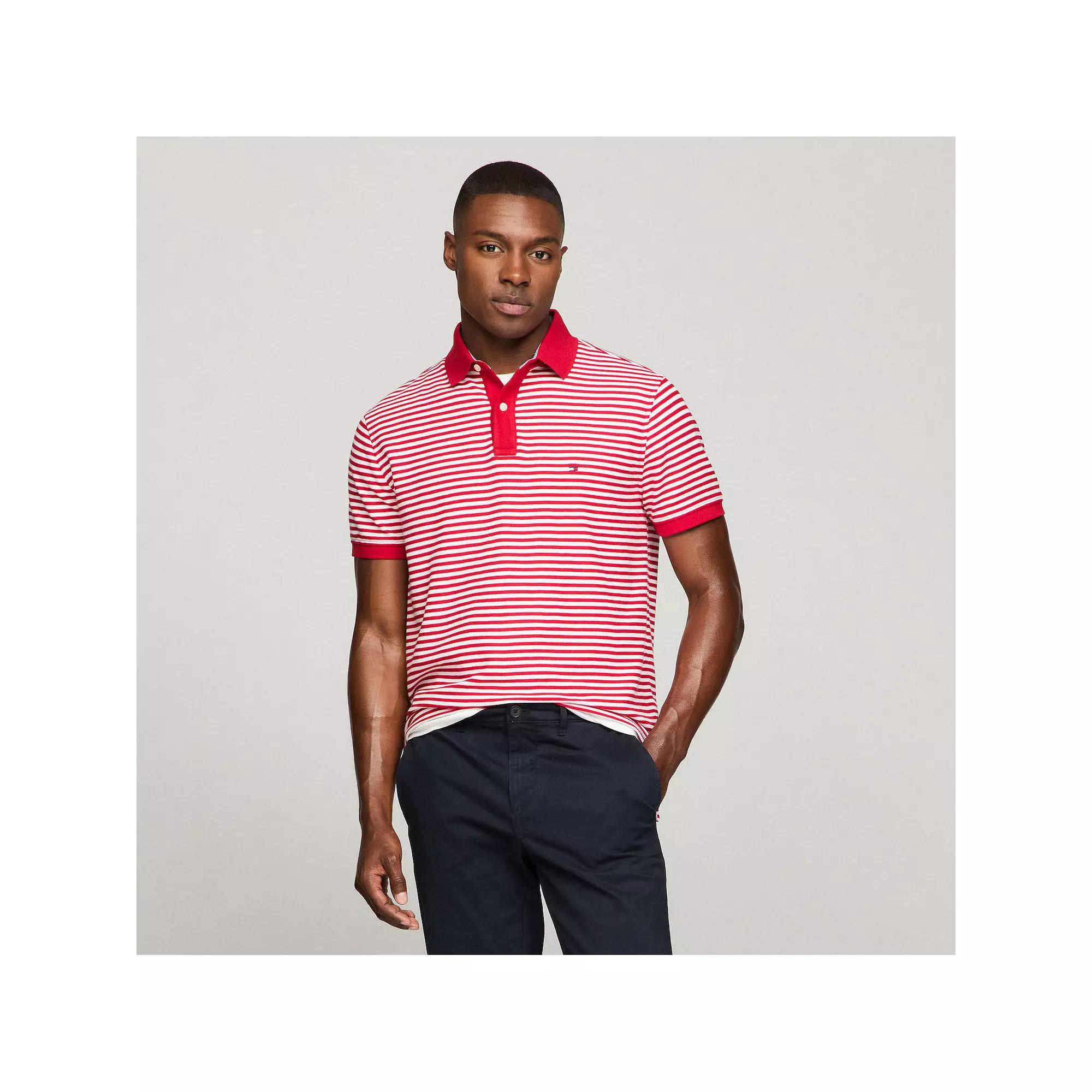 Men's Tommy Hilfiger Striped Justin Polo, Size: Large, Primary Red Stripe Product Image