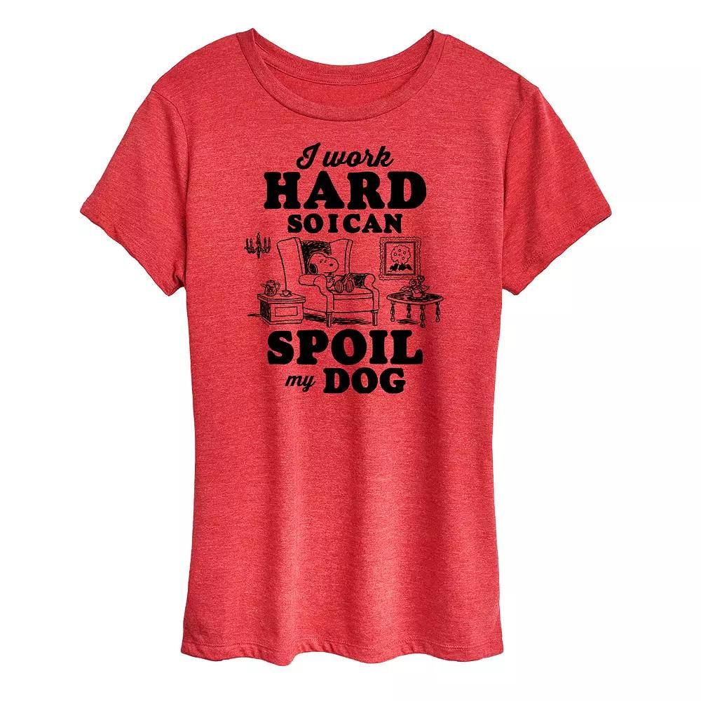 Women's Peanuts Snoopy Work To Spoil My Dog Graphic Tee,  Product Image