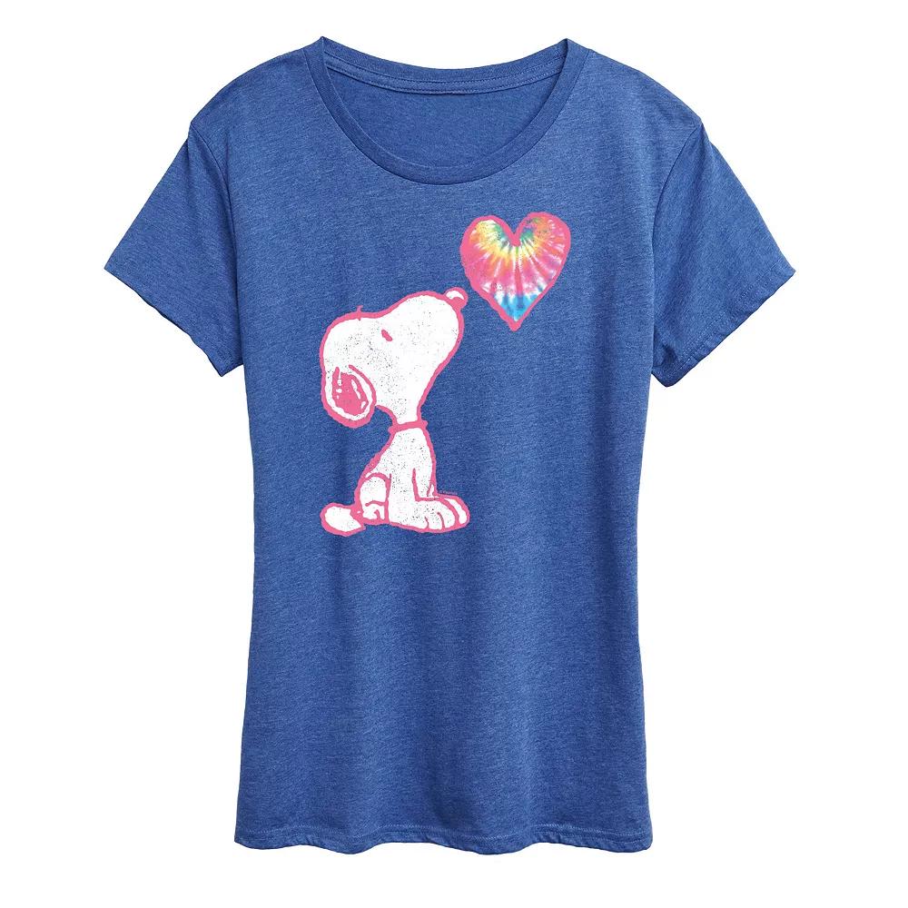 Women's Peanuts Pastel Rainbow Heart Graphic Tee, Girl's,  Product Image