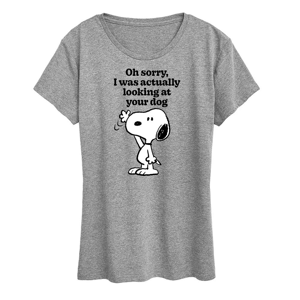 Women's Peanuts Snoopy Looking At Your Dog Graphic Tee,  Product Image