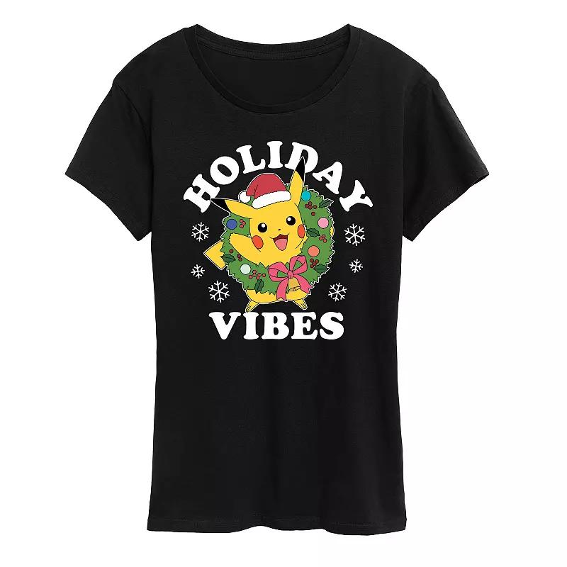 Women's Pokemon Pikachu Holiday Vibes Tee,  Product Image
