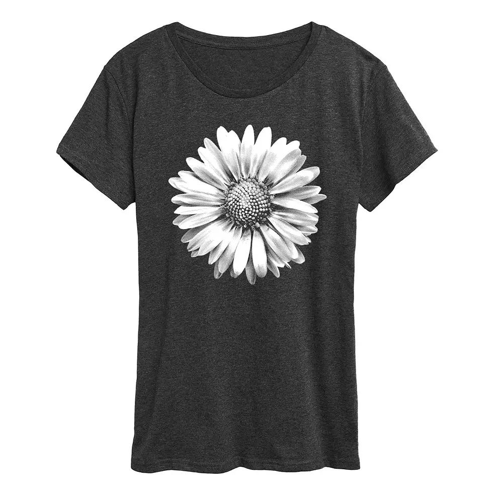 Women's White Daisy Graphic Tee,  Product Image