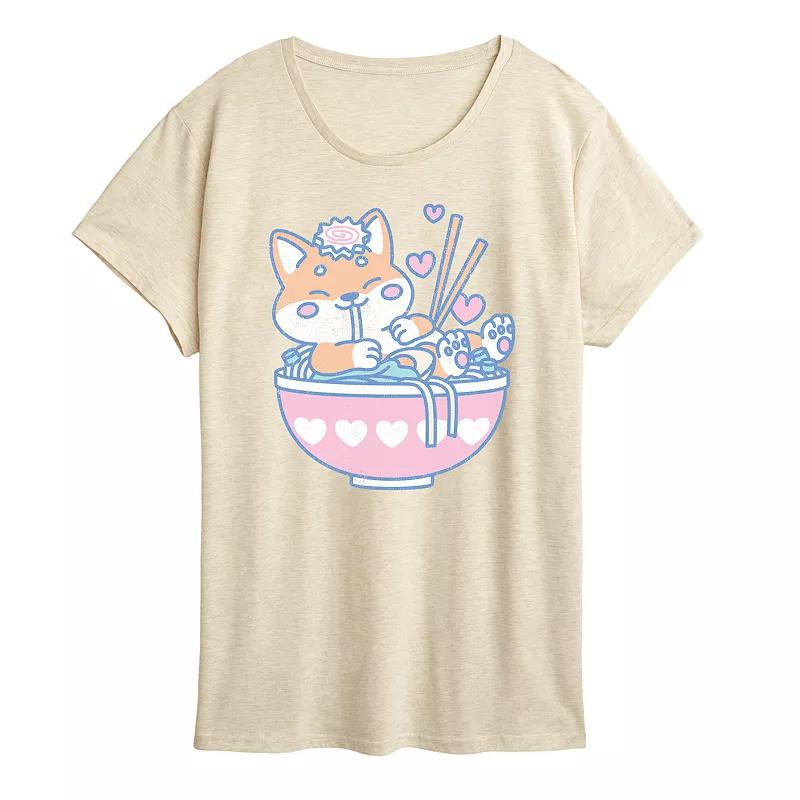 Women's Kawaii Ramen Shiba Inu Graphic Tee,  Product Image