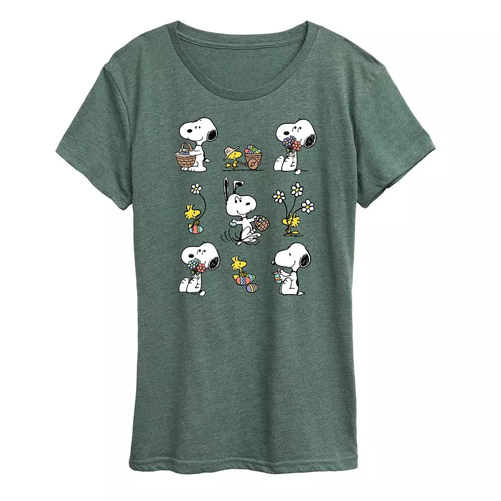 Women's Peanuts Snoopy & Woodstock Spring Pattern Graphic Tee,  Product Image