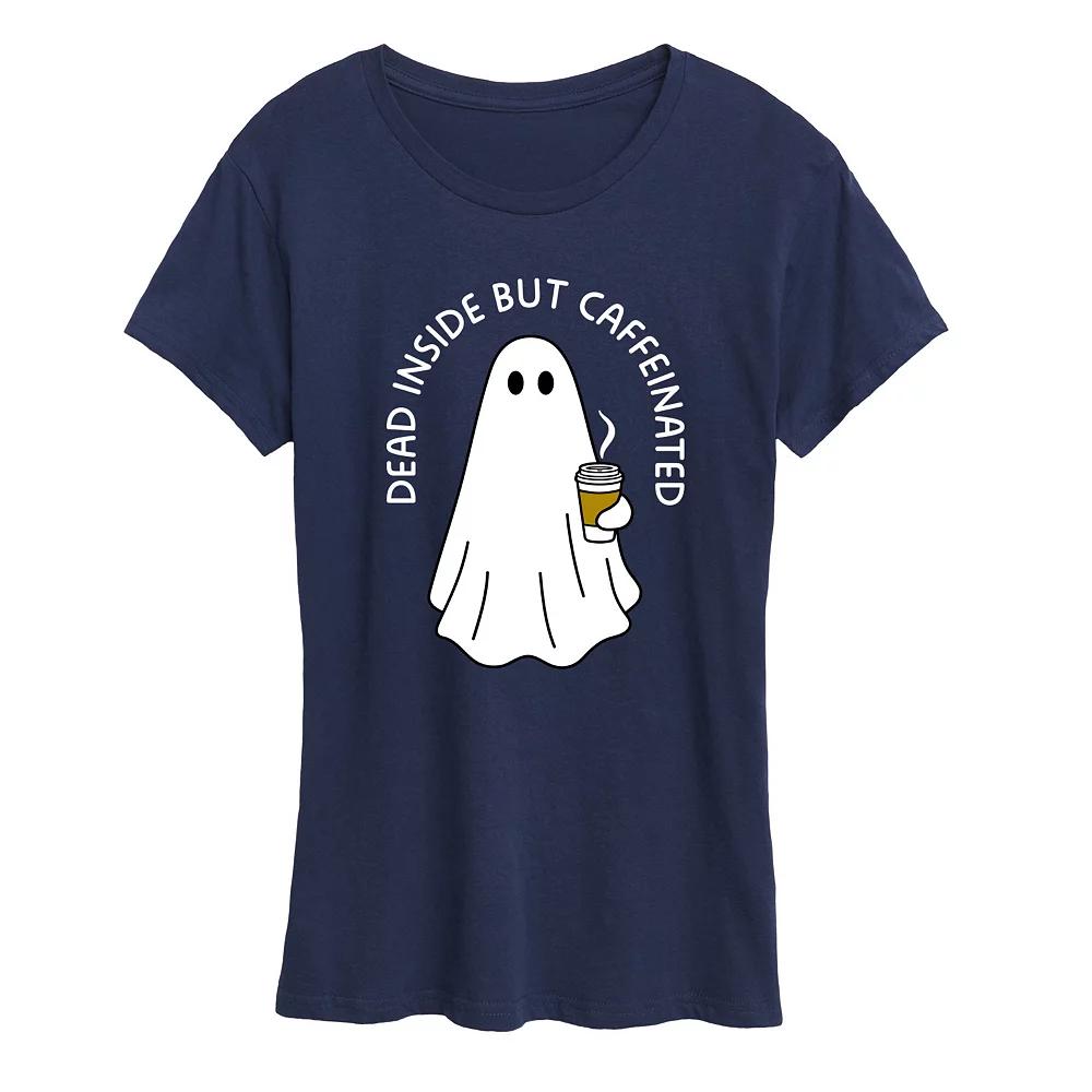 Women's Dead Inside Caffeinated Ghost Graphic Tee,  Product Image