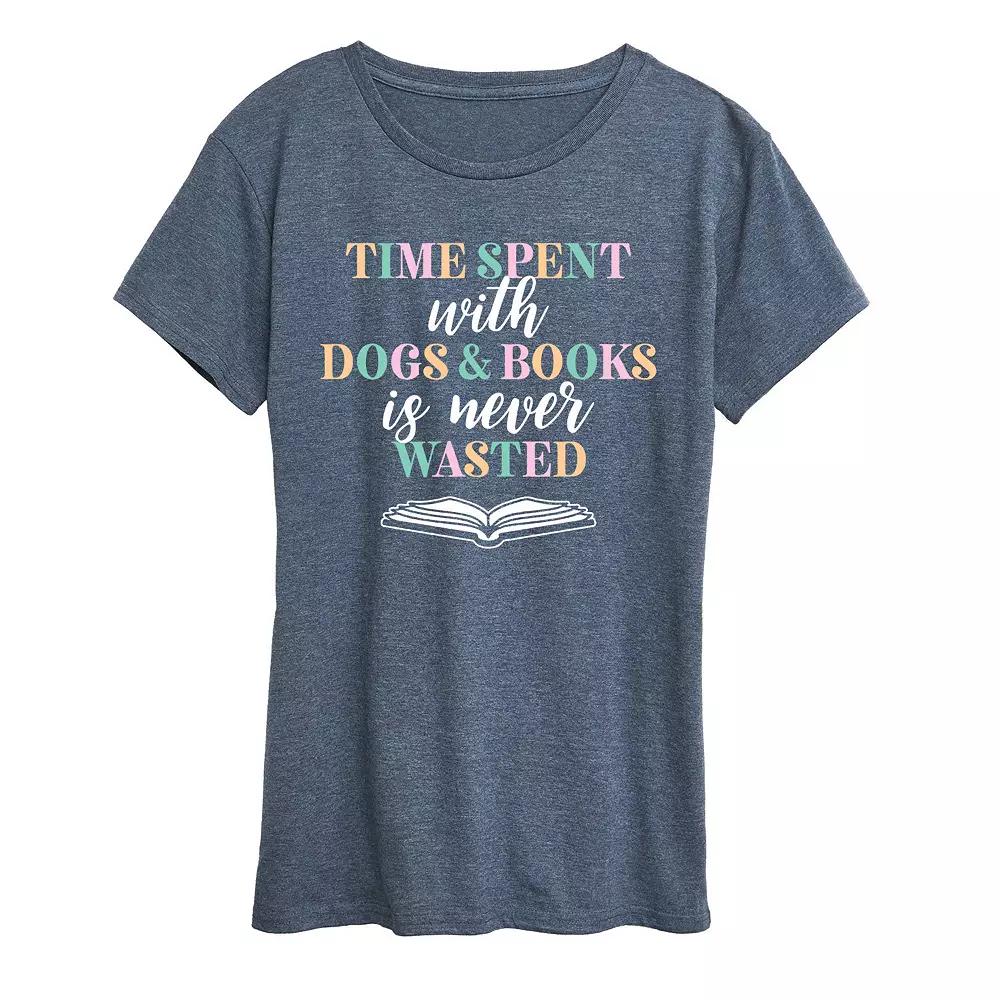 Women's Time Spent With Dogs Books Graphic Tee, Girl's,  Product Image