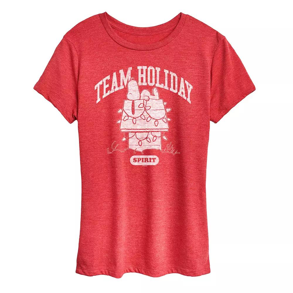 Women's Peanuts Team Holiday Spirit Graphic Tee,  Product Image