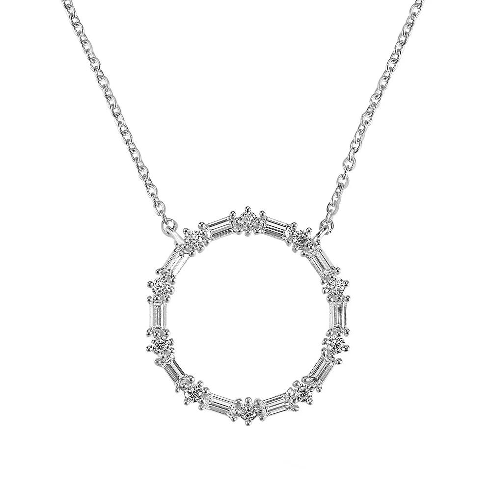 Judy Crowell Sterling Silver Open Circle CZ Necklace, Women's, Size: 18" Product Image