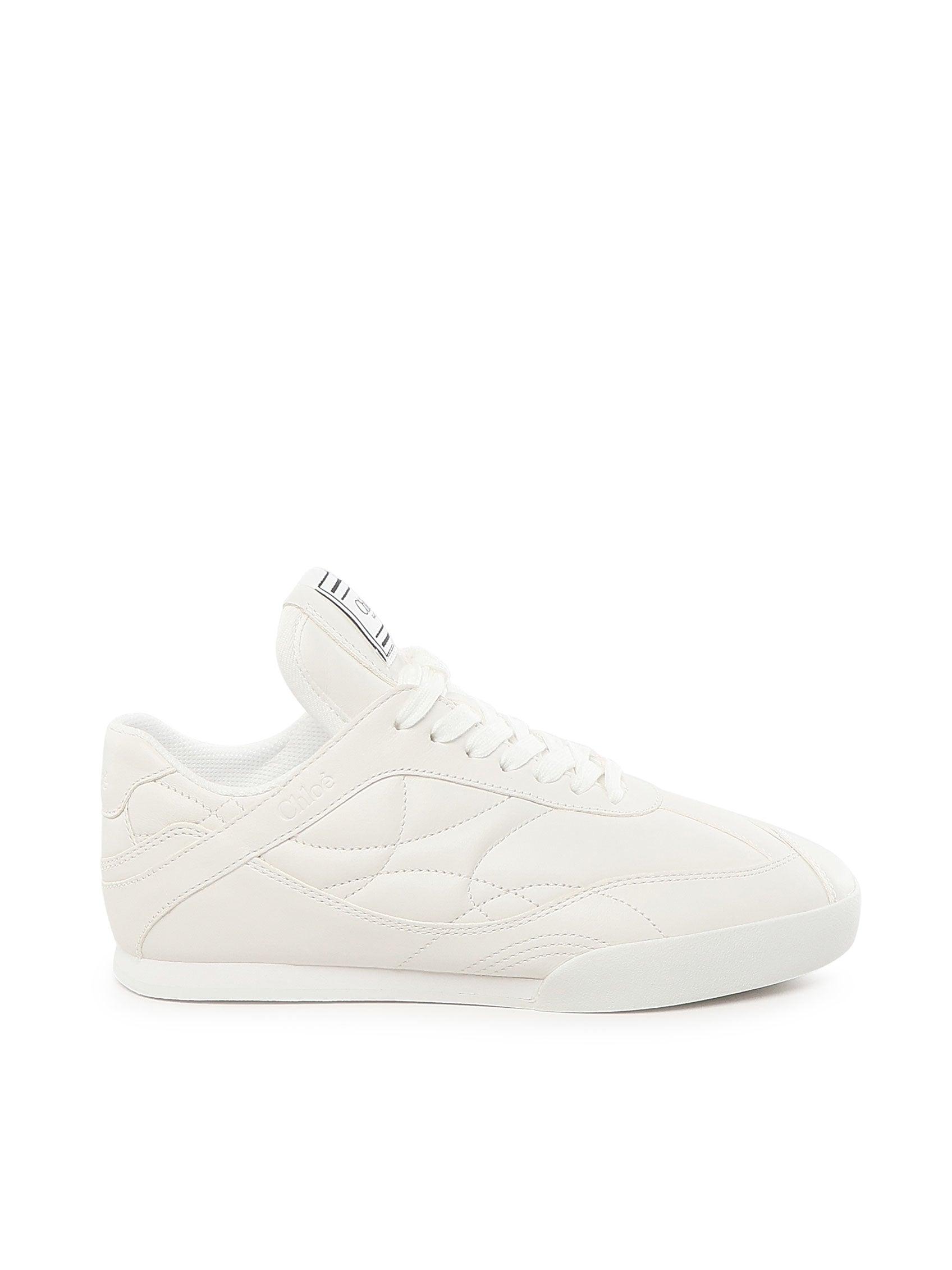 CHLOÉ Womens Chloe Kick Brand-patch Leather Low-top Trainers In White Product Image