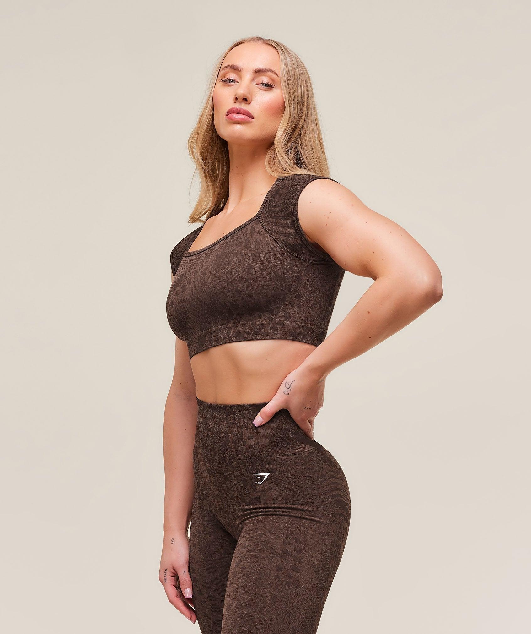Gymshark Adapt Animal X Whitney Seamless Crop Top - Brown Female Product Image