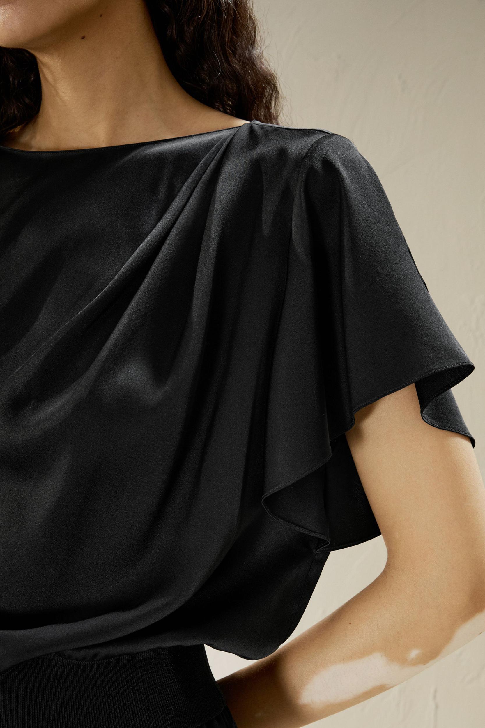 LILYSILK Silk Tshirt Women Black Breathable Basic Meticulously Crafted Seams High Quality Silk Fibers XL Product Image