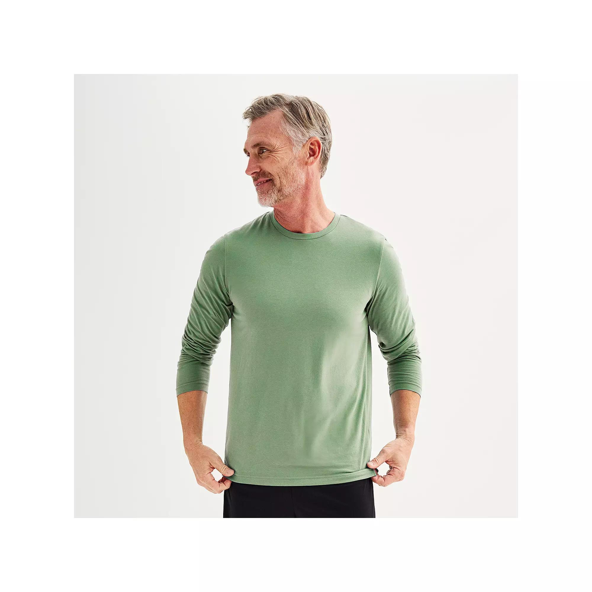Men's Tek Gear® Long Sleeve Essential Tee, Size: Large, Malou Green Product Image