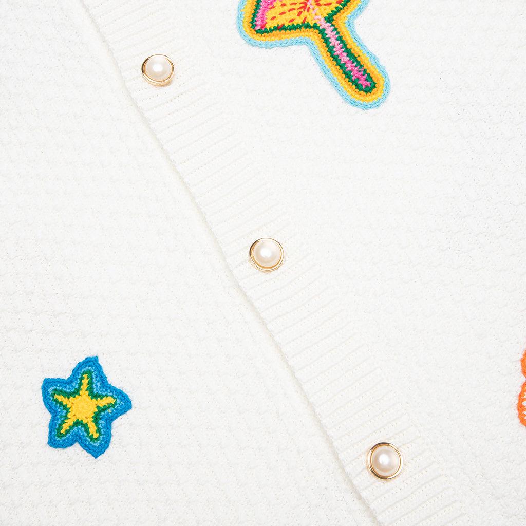 Crochet Shirt With Patches - White Male Product Image