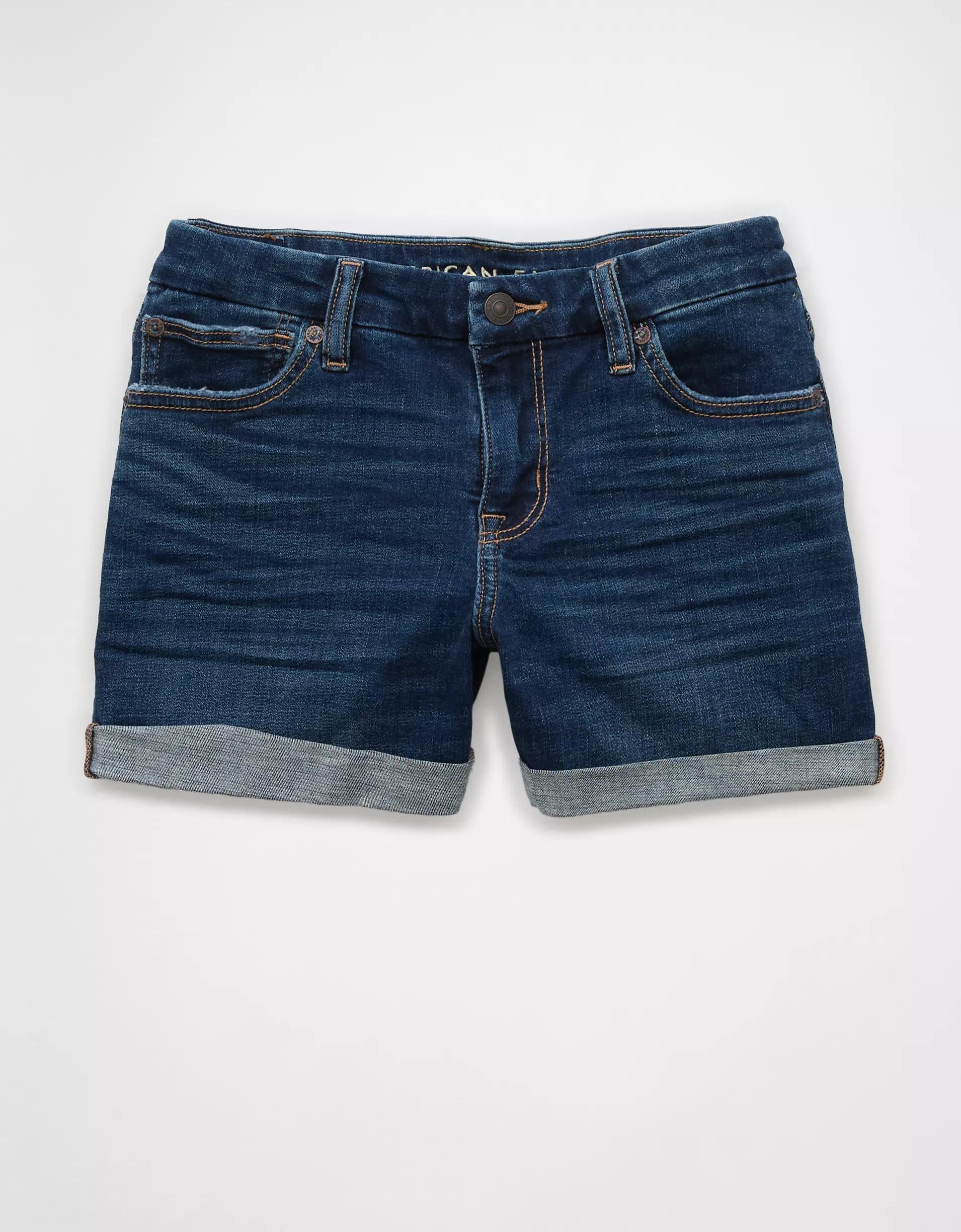 AE Next Level Curvy Low-Rise Denim Midi Short Product Image