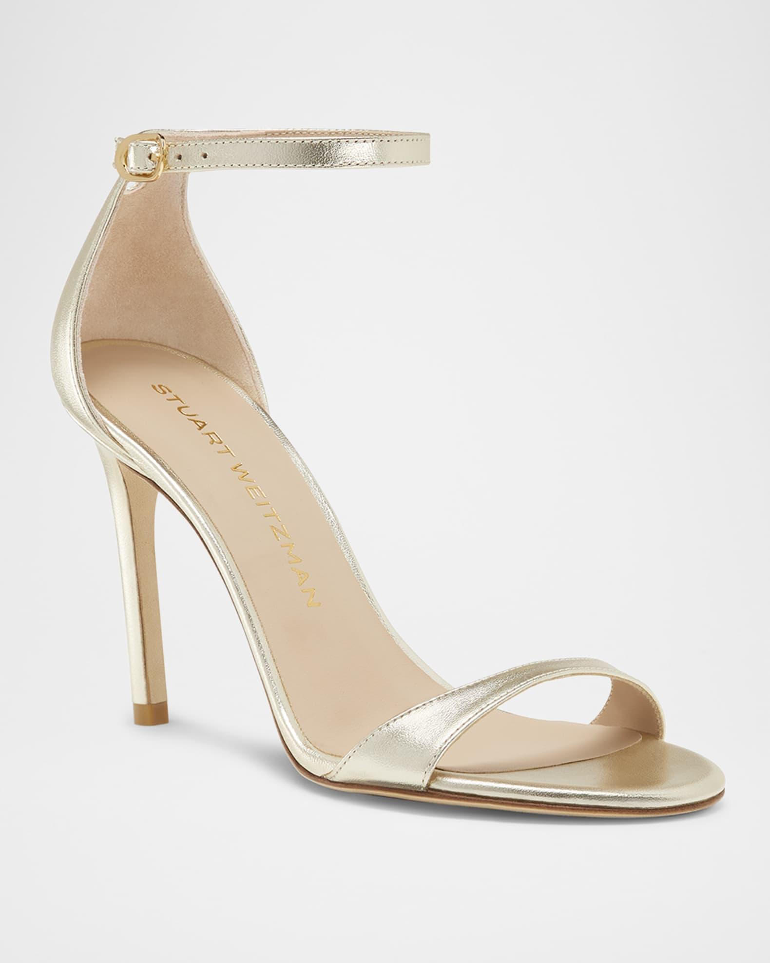 Nudist Metallic Ankle-Strap Sandals Product Image
