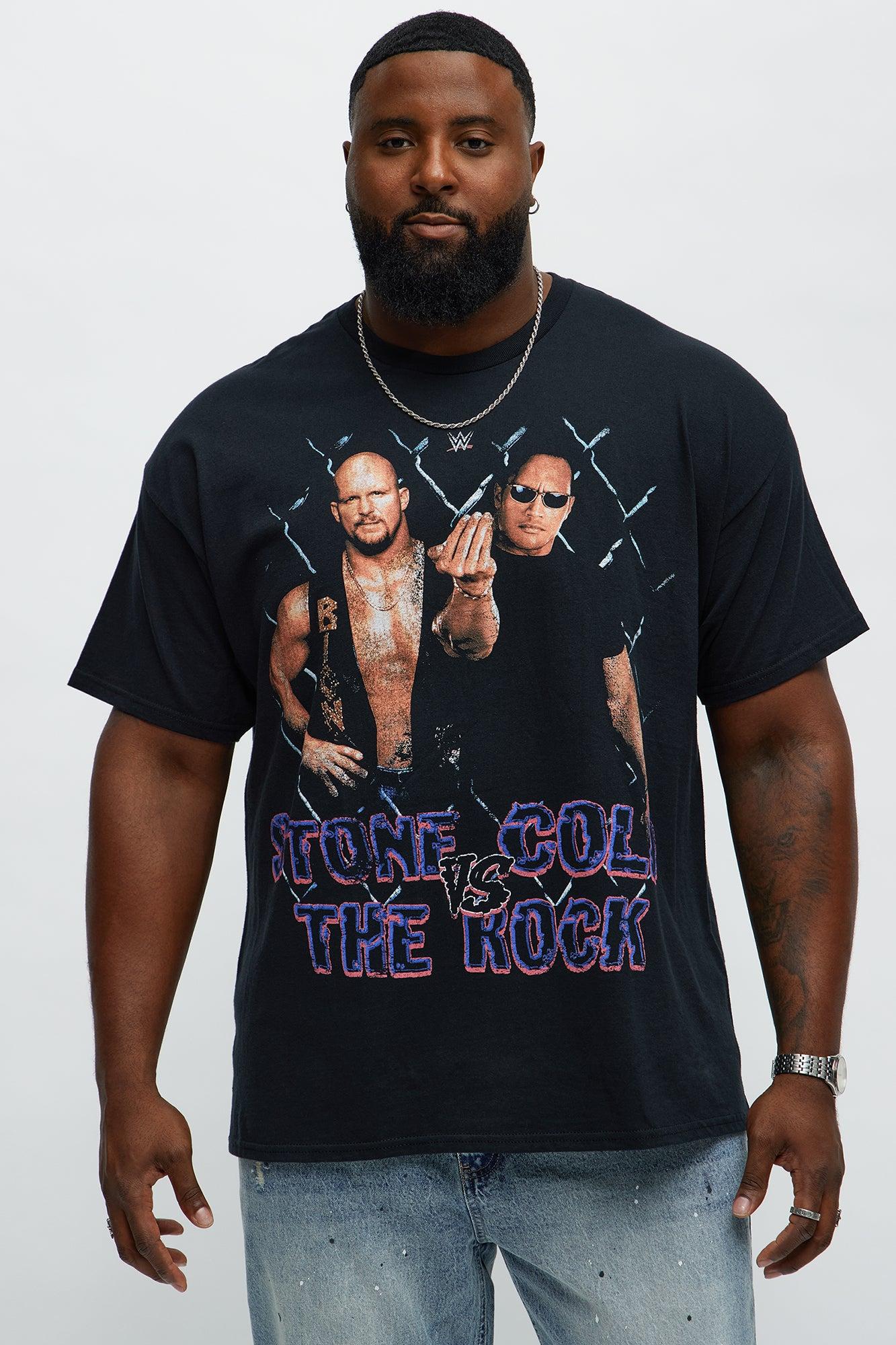 WWE Stone Cold Vs The Rock Short Sleeve Tee - Black Product Image