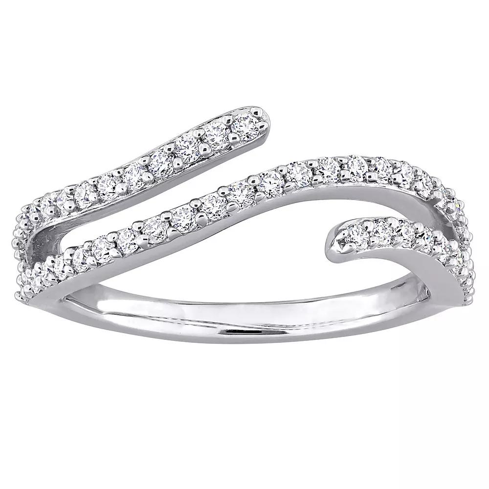 Stella Grace Sterling Silver 1/2 Carat T.W Created Moissanite Curved Ring, Women's,  Product Image