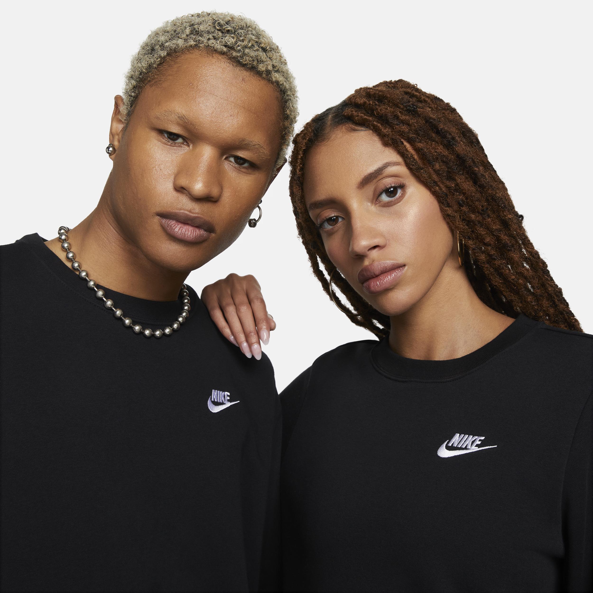 Womens Nike Sportswear Club Fleece Crew-Neck Sweatshirt | DQ5473-010 Product Image