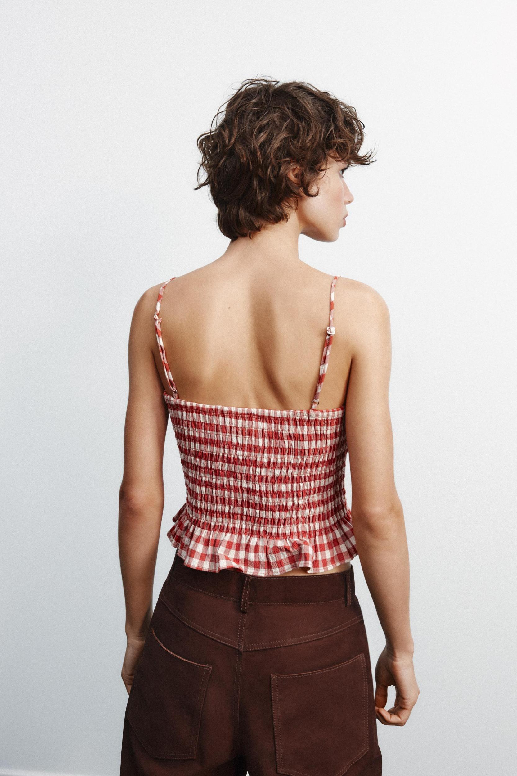 GINGHAM CROPPED TOP Product Image
