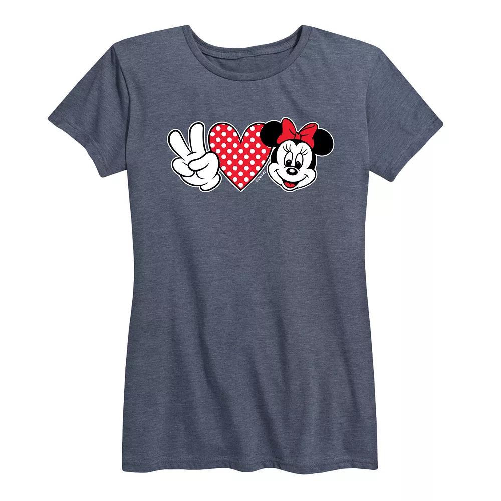 Disney's Minnie Mouse Women's Peace Love Graphic Tee,  Product Image