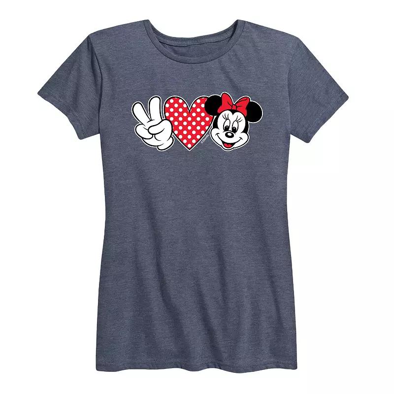 Disney's Minnie Mouse Women's Peace Love Graphic Tee,  Product Image