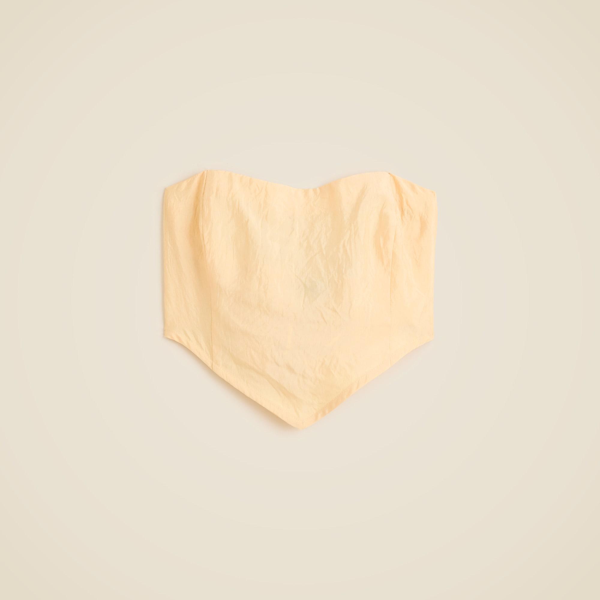Tie-back tube top in textured satin Product Image