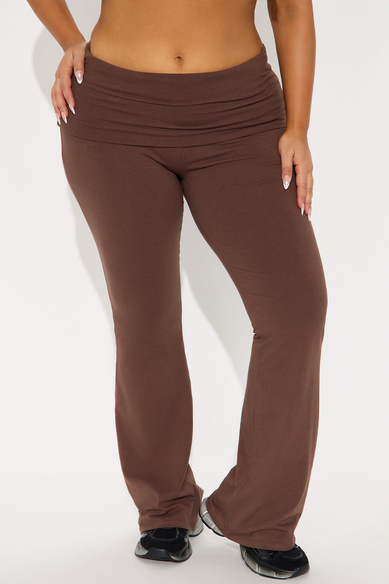 Adriana Foldover Flare Pant - Chocolate Product Image