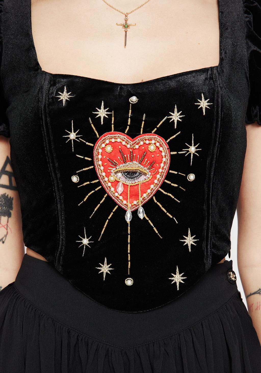 Ingrid Embroidered Applique Corset Top Product Image