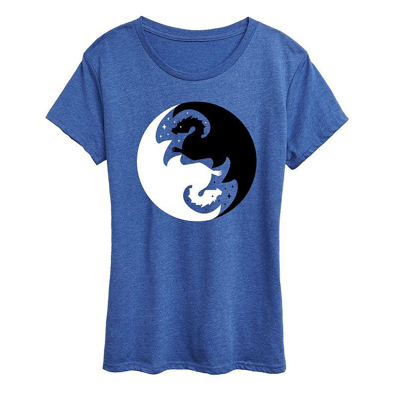 Women's Yin Yang Dragons Graphic Tee,  Product Image