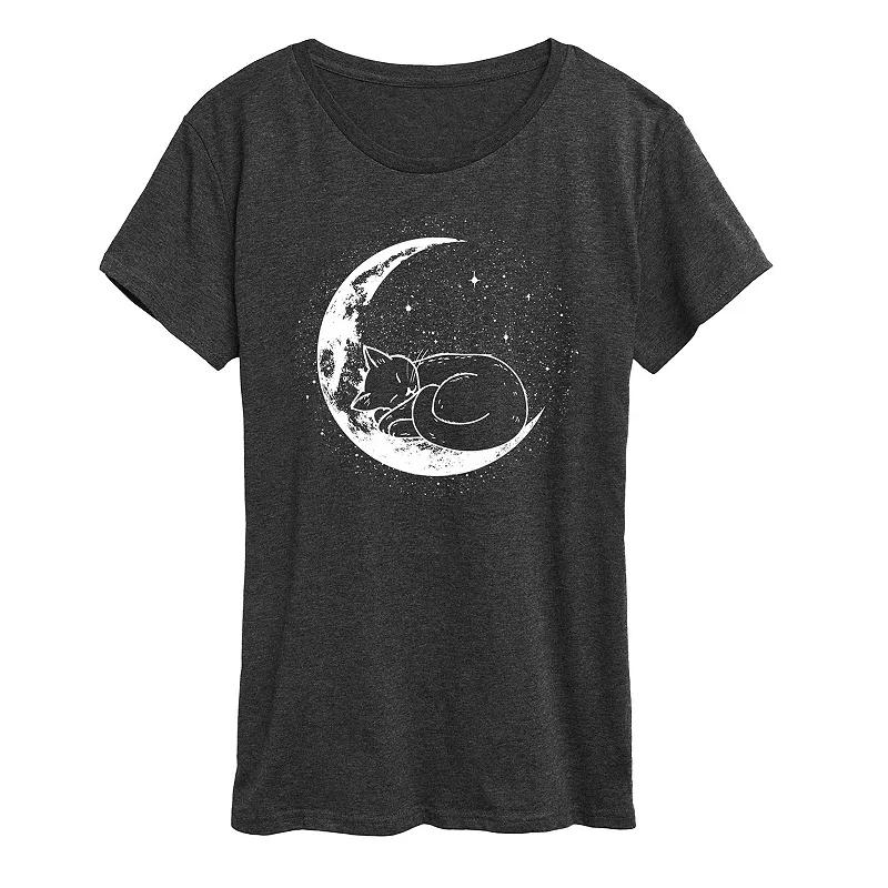Women's Cat Nap Moon Graphic Tee,  Product Image
