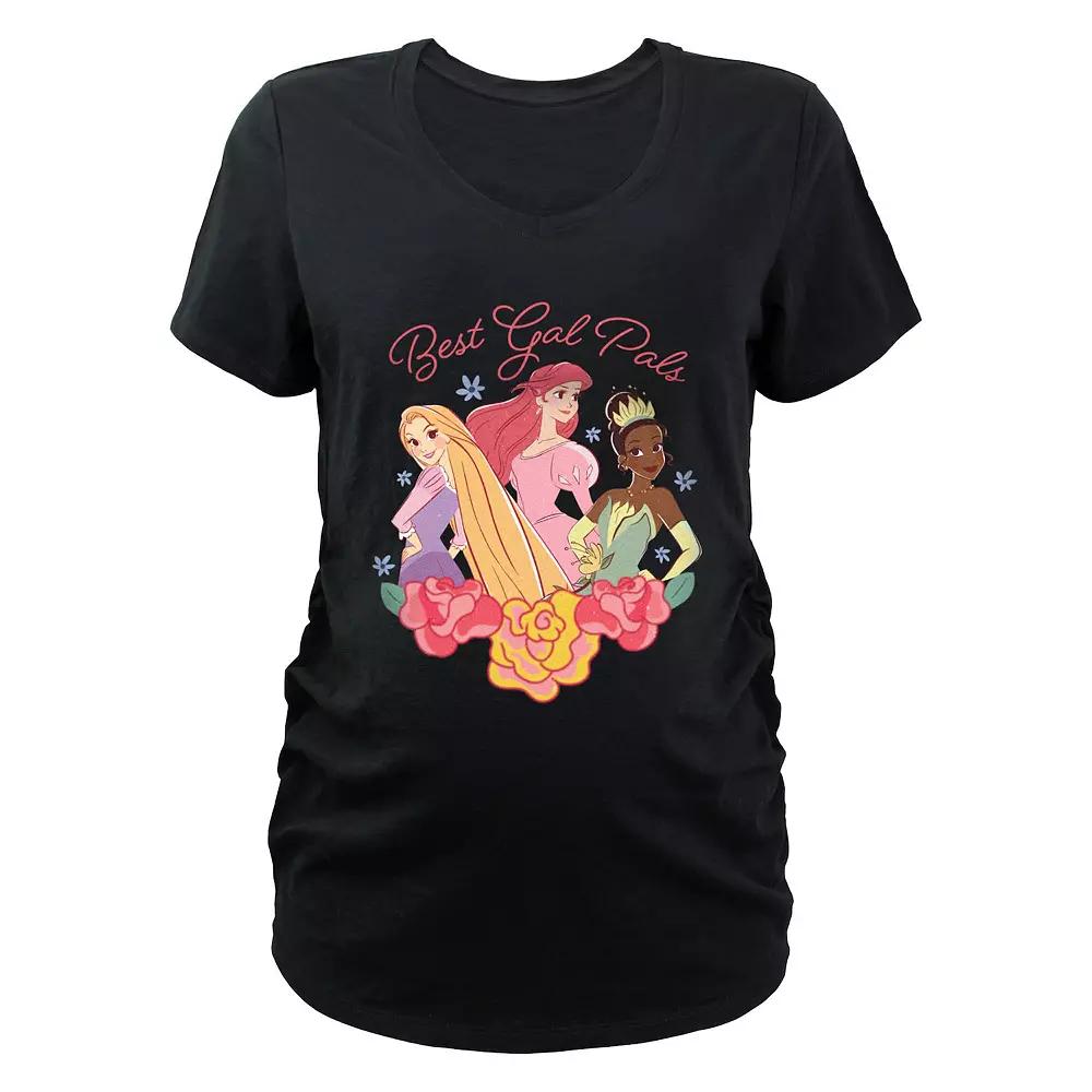Disney Princess Rapunzel, Ariel & Tiana Best Gal Pals Maternity Graphic Tee, Women's,  Product Image