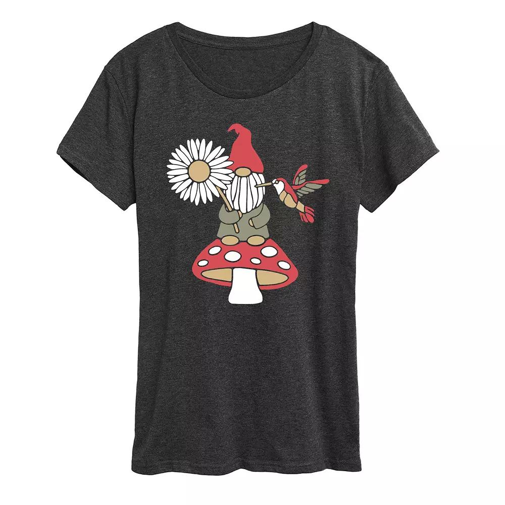 Women's Mushroom Gnome Graphic Tee,  Product Image