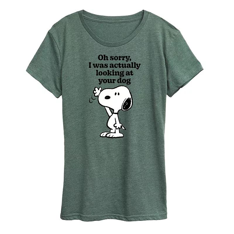 Women's Peanuts Snoopy Looking At Your Dog Graphic Tee,  Product Image