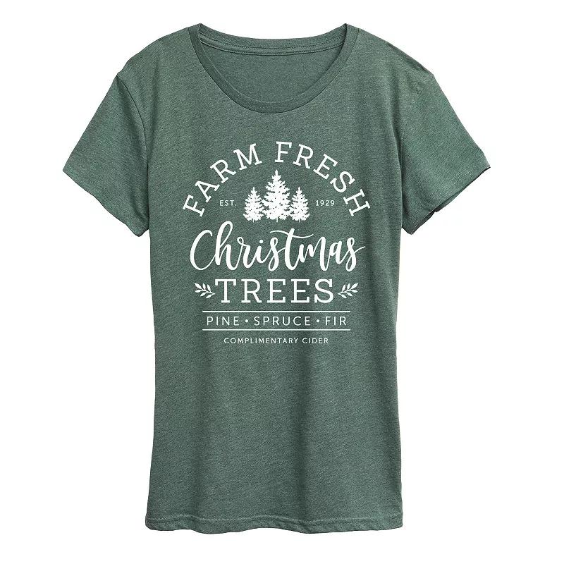 Women's Farm Fresh Christmas Trees Graphic Tee,  Product Image