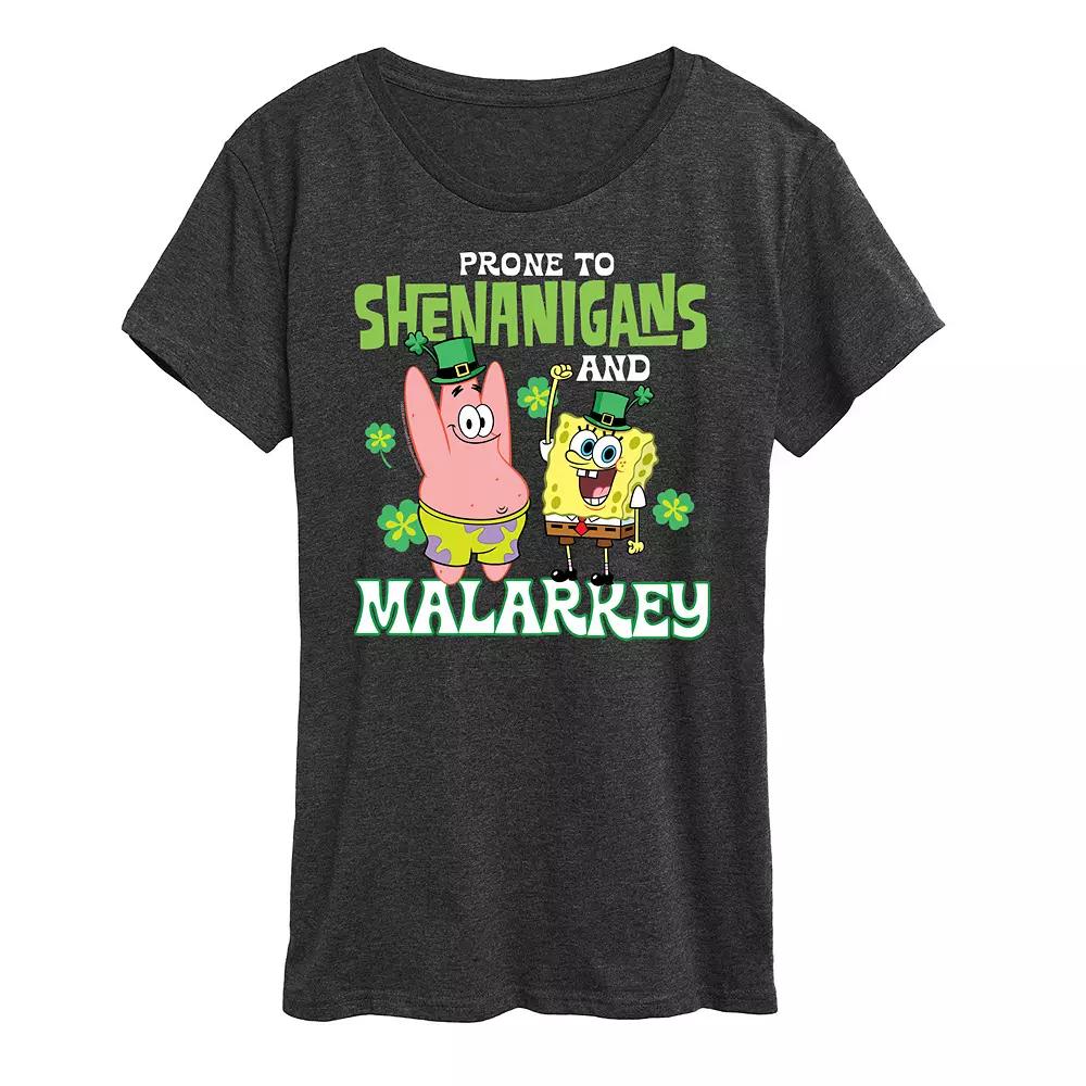 Women's SpongeBob SquarePants Shenanigans And Malarkey Graphic Tee,  Product Image