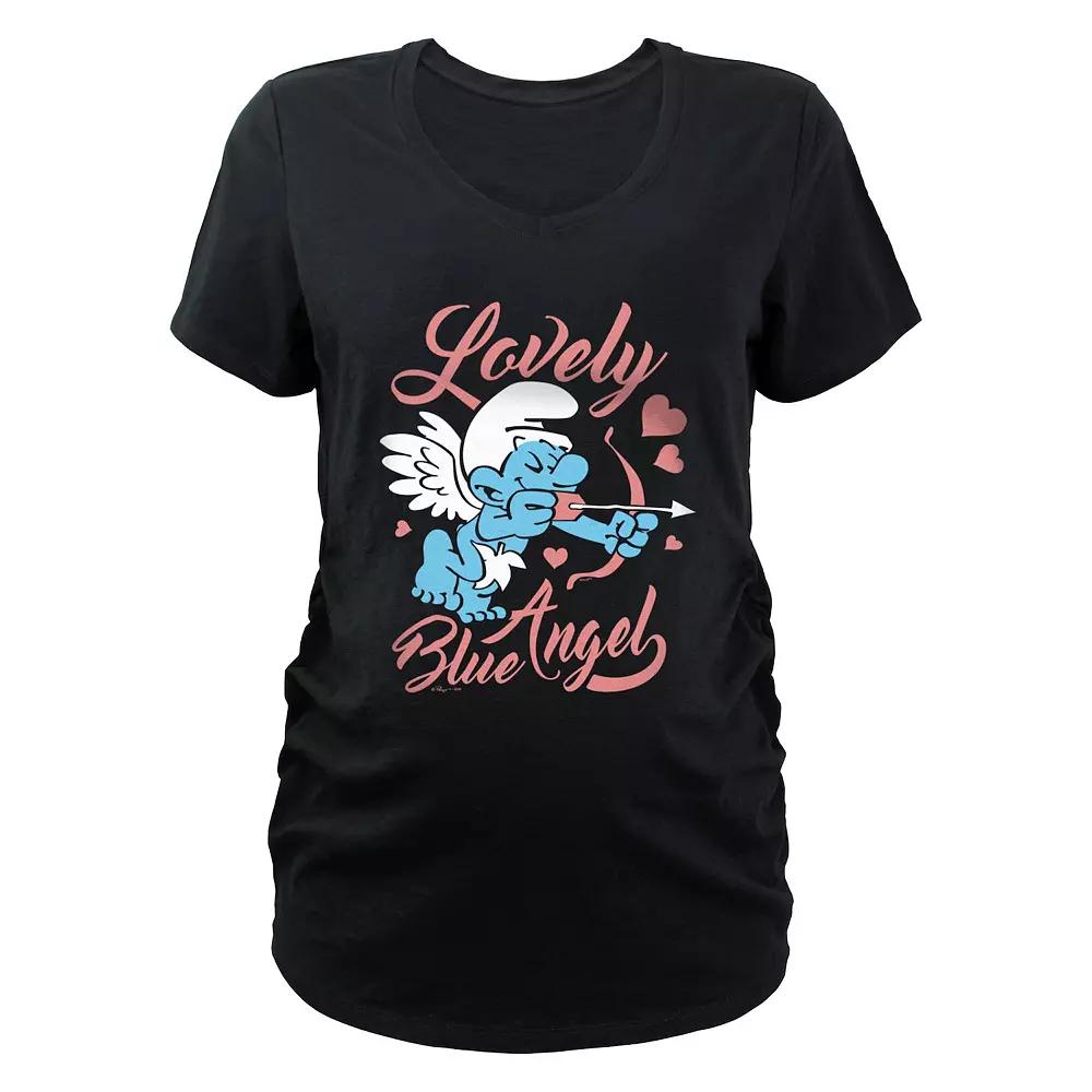 Maternity Smurfs Lovely Blue Angel Graphic Tee, Women's,  Product Image