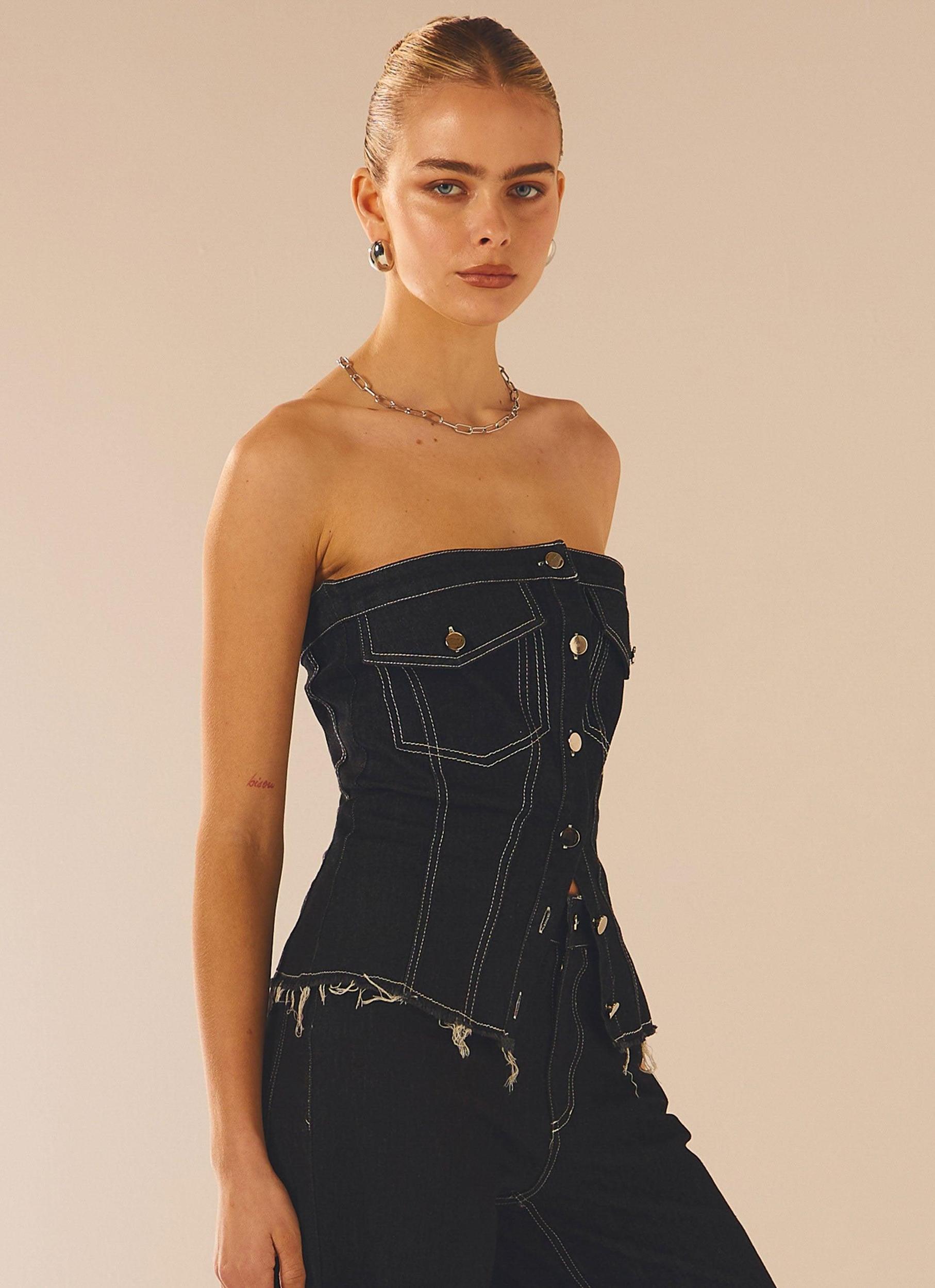 New York Nights Bustier Top - Indigo Product Image