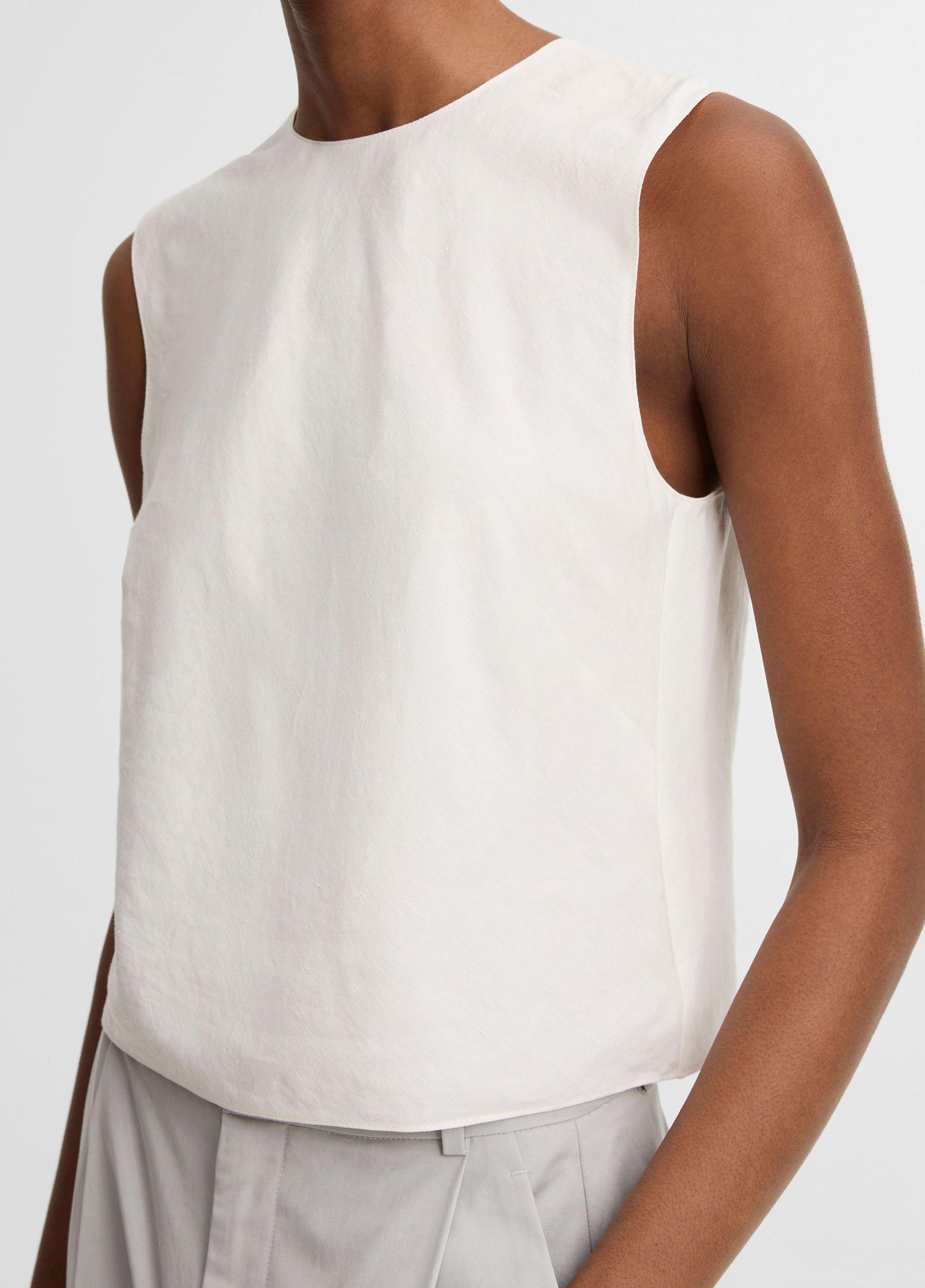 Linen Crew Neck Shell Product Image