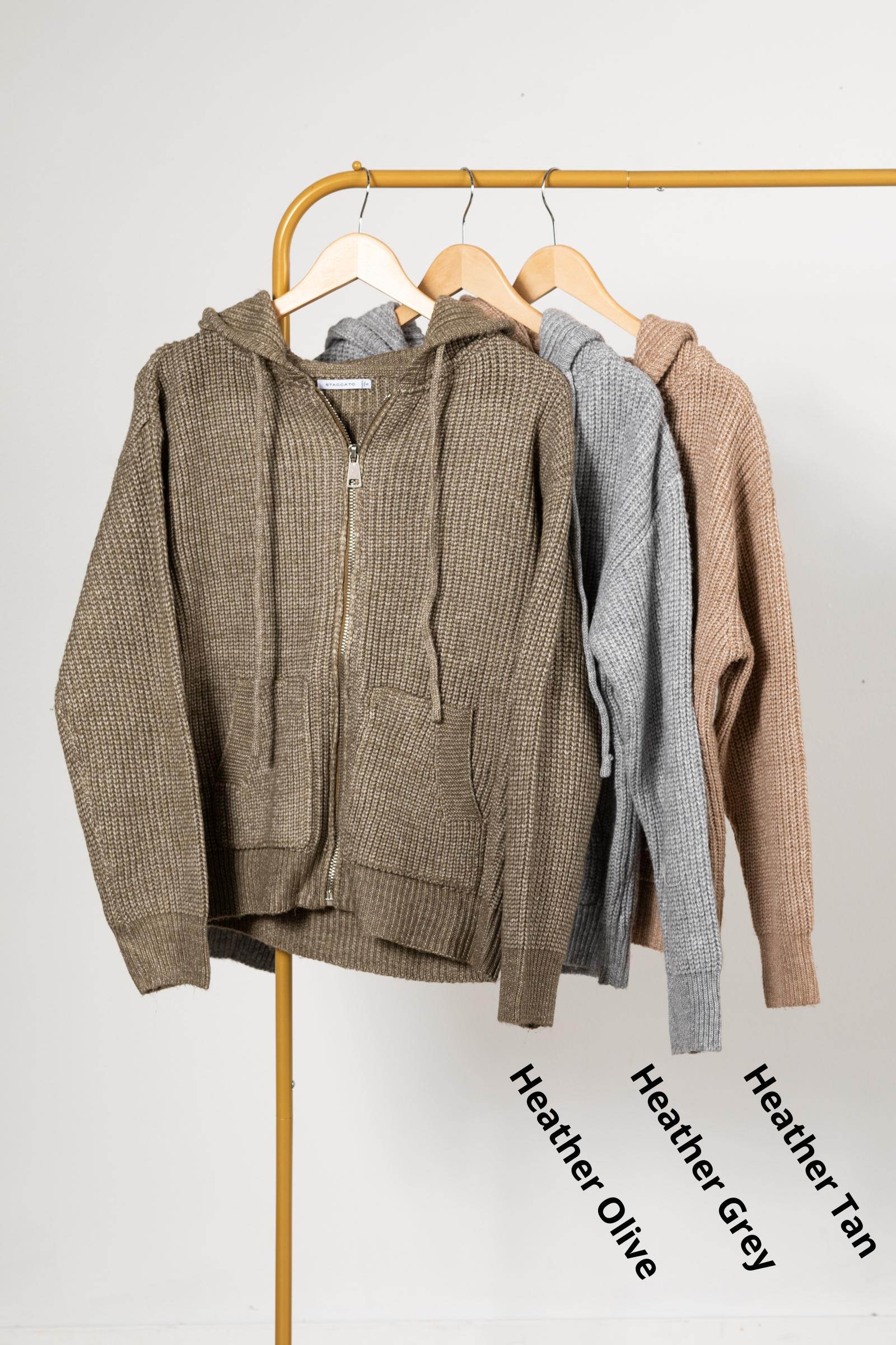 Chunky Hoodie Zipper Front Jacket With Pocket Product Image