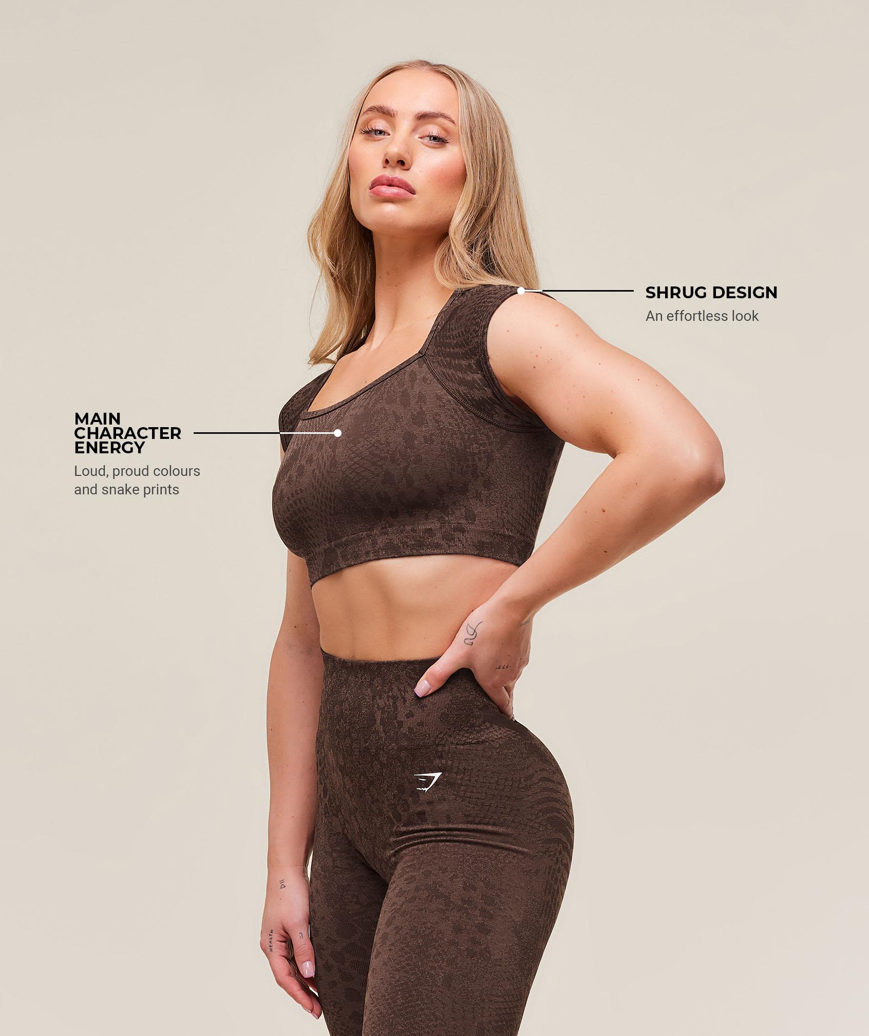Gymshark Adapt Animal X Whitney Seamless Crop Top - Brown Female Product Image