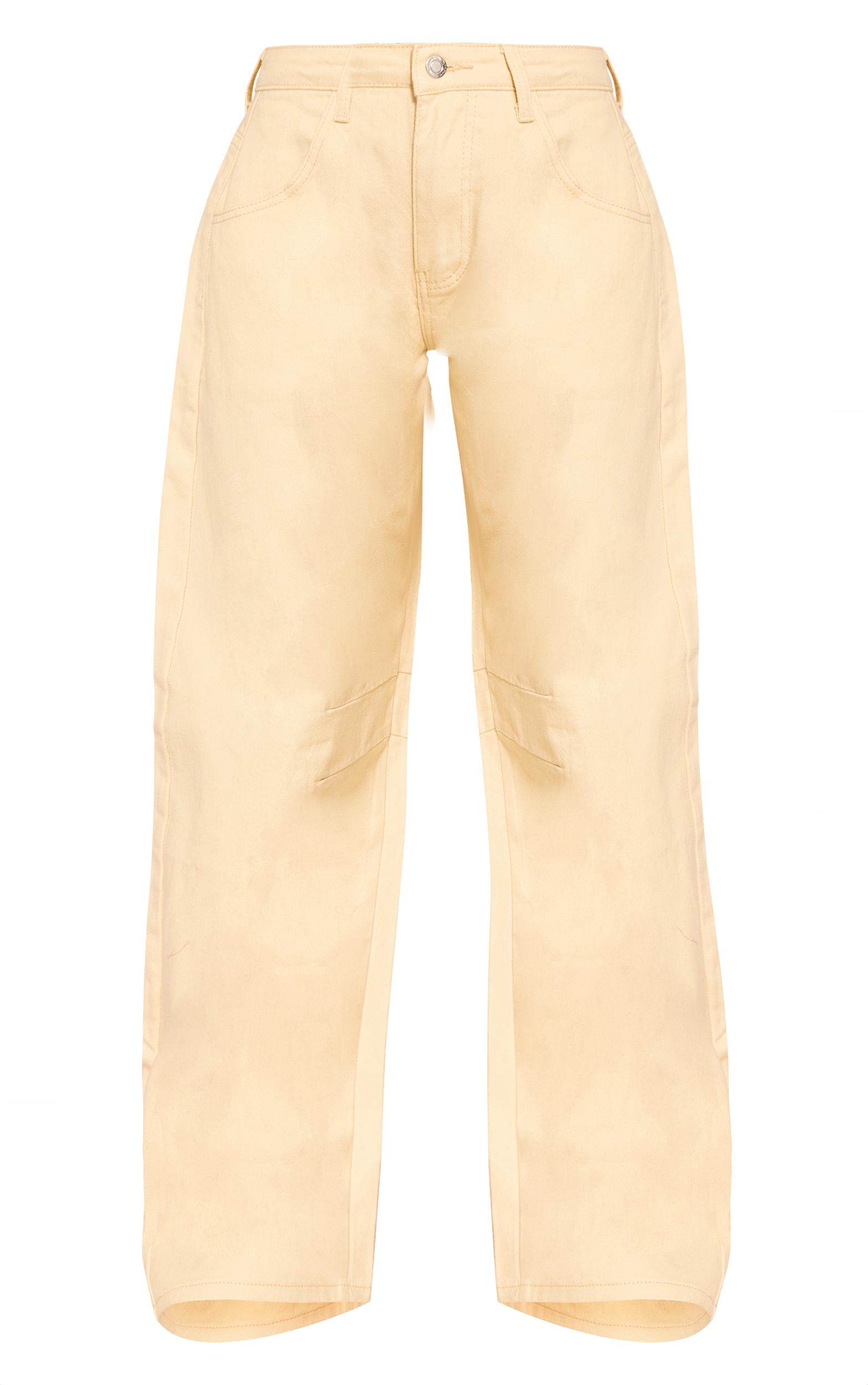 Butter Cream Seam Detail Barrel Jean Product Image