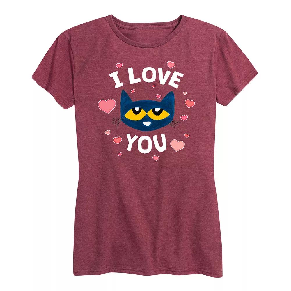 Women's Pete The Cat I Love You Pete Face Graphic Tee,  Product Image
